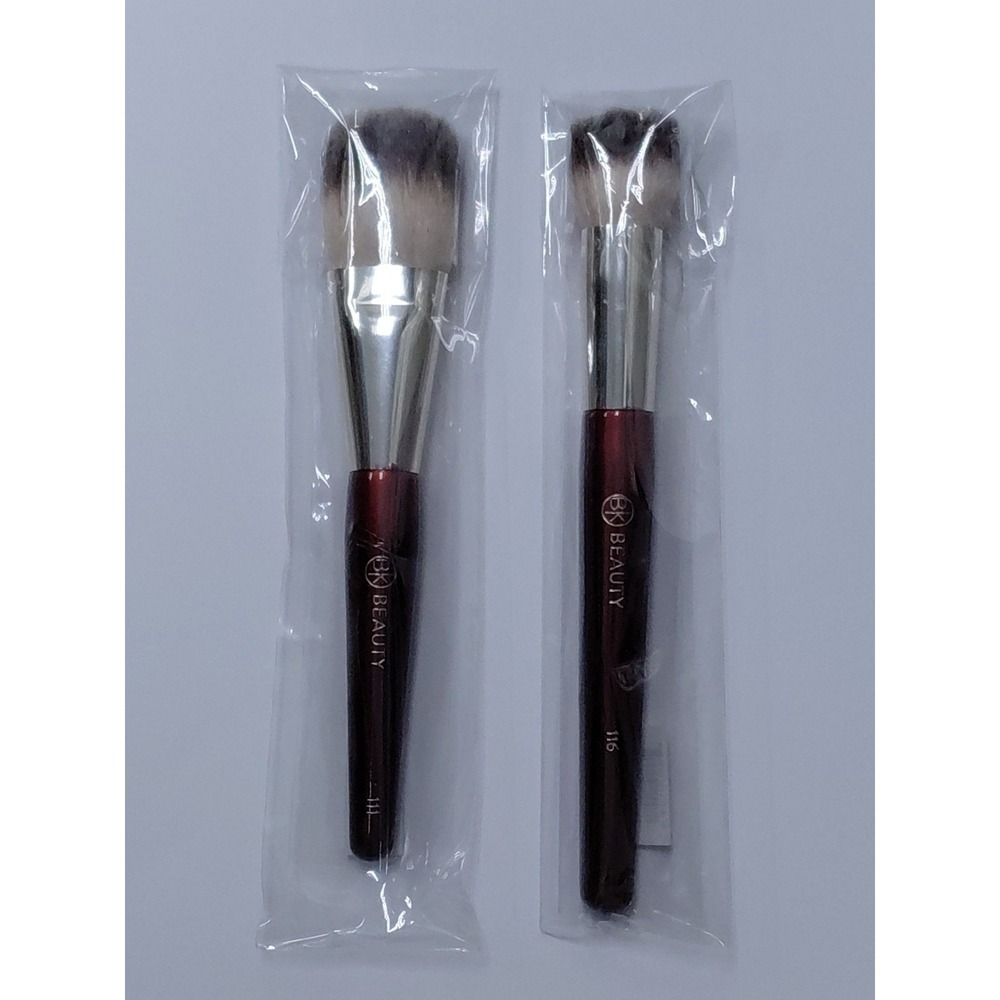 2PC BK Beauty Brushes 111-Dense Bronzer & 116-Small Round Complexion New